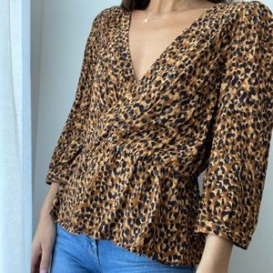 ZARA LEOPARD BLOUSE